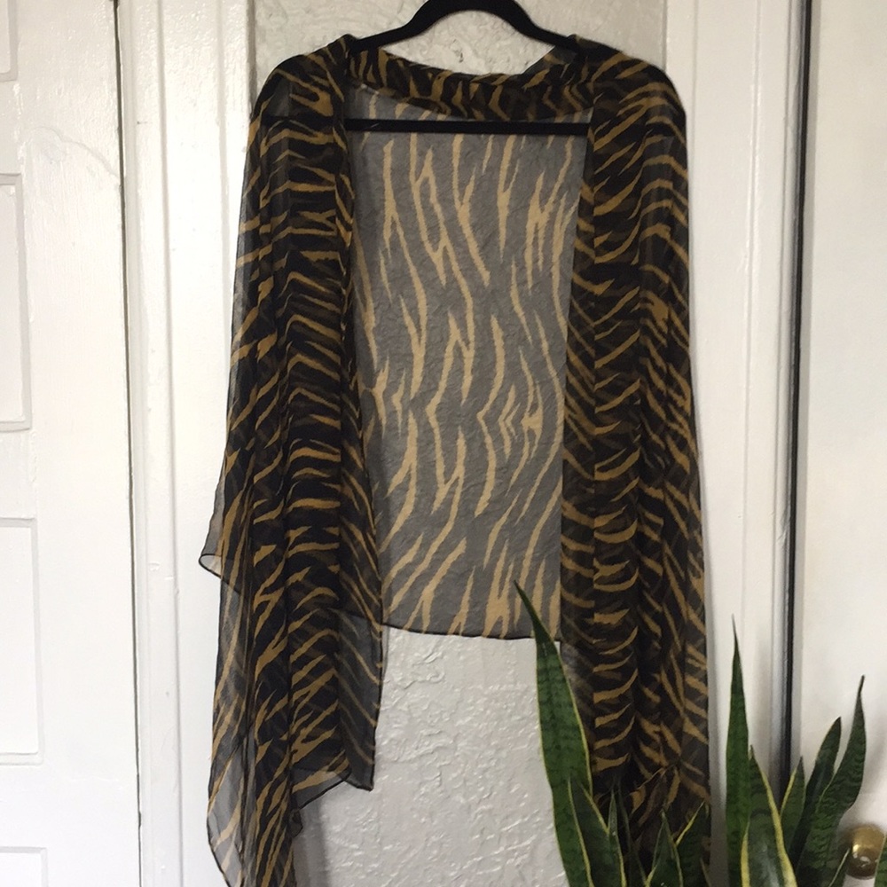 DKNY Silk Scarf Tiger Print 🐅 or head wrap